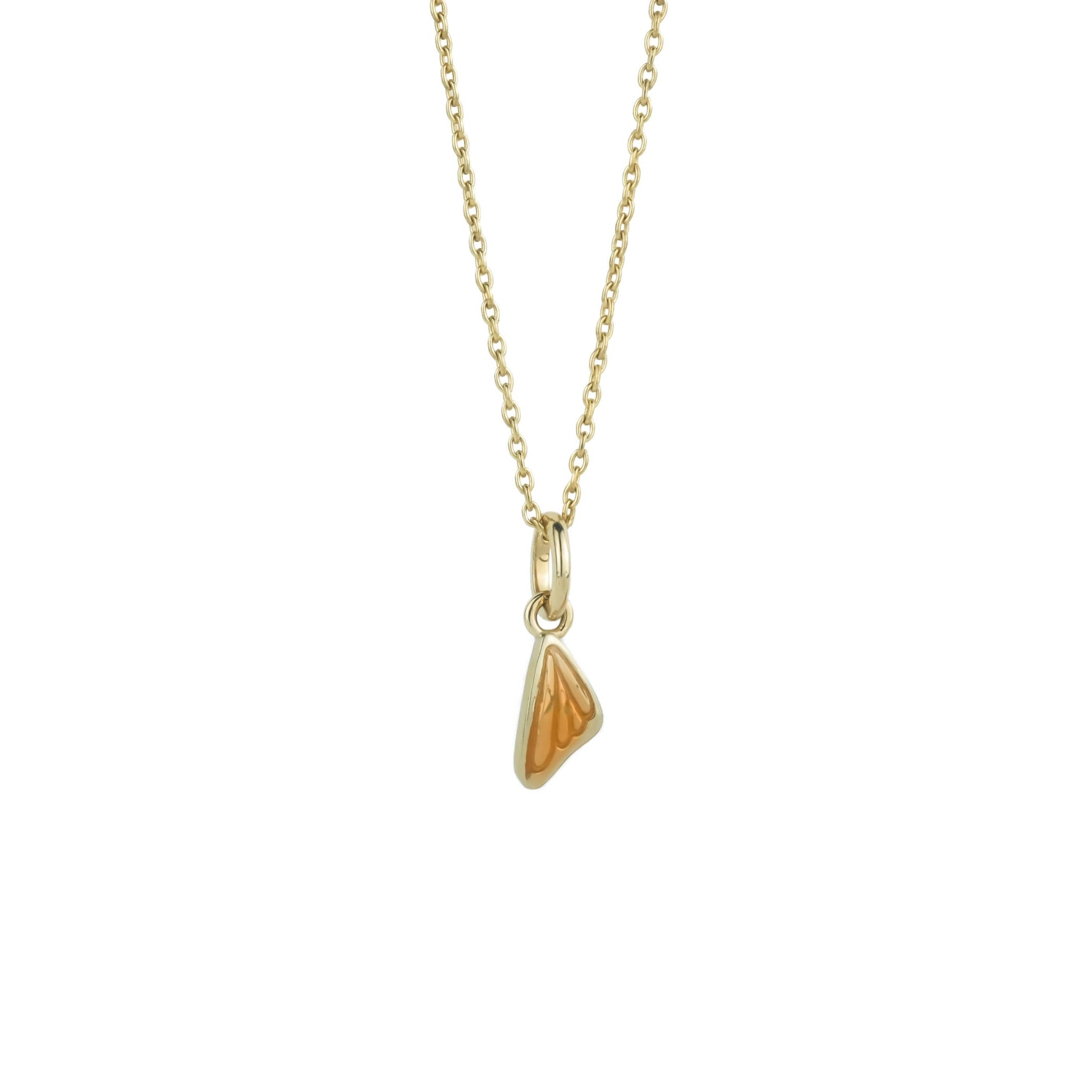 Mini Butterfly Wing Charm Necklace • Monarch Orange