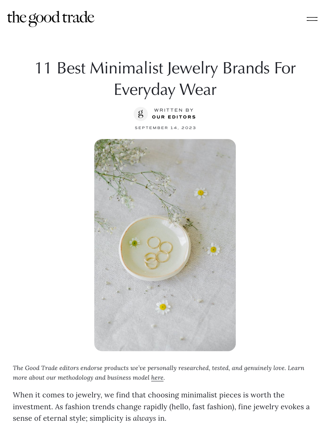 The Good Trade Recommends Aiden Jae As One Of The Best Minimalist Jewelry Brands For Everyday Wear!