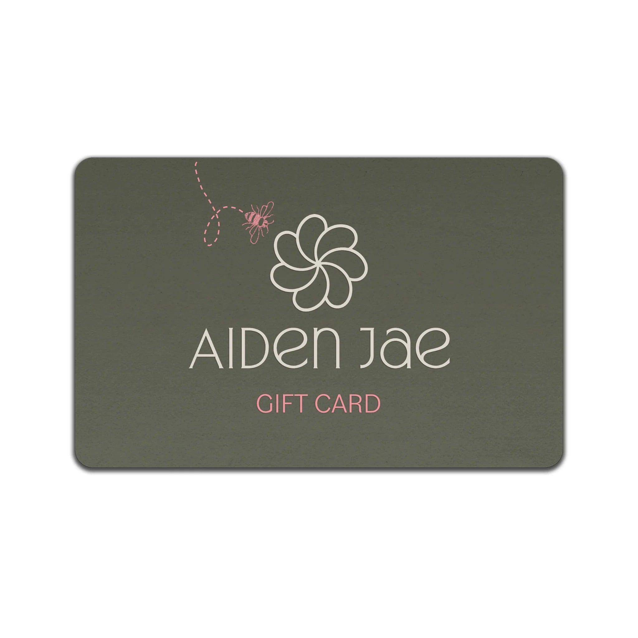 Aiden Jae digital gift card shown on a white background.