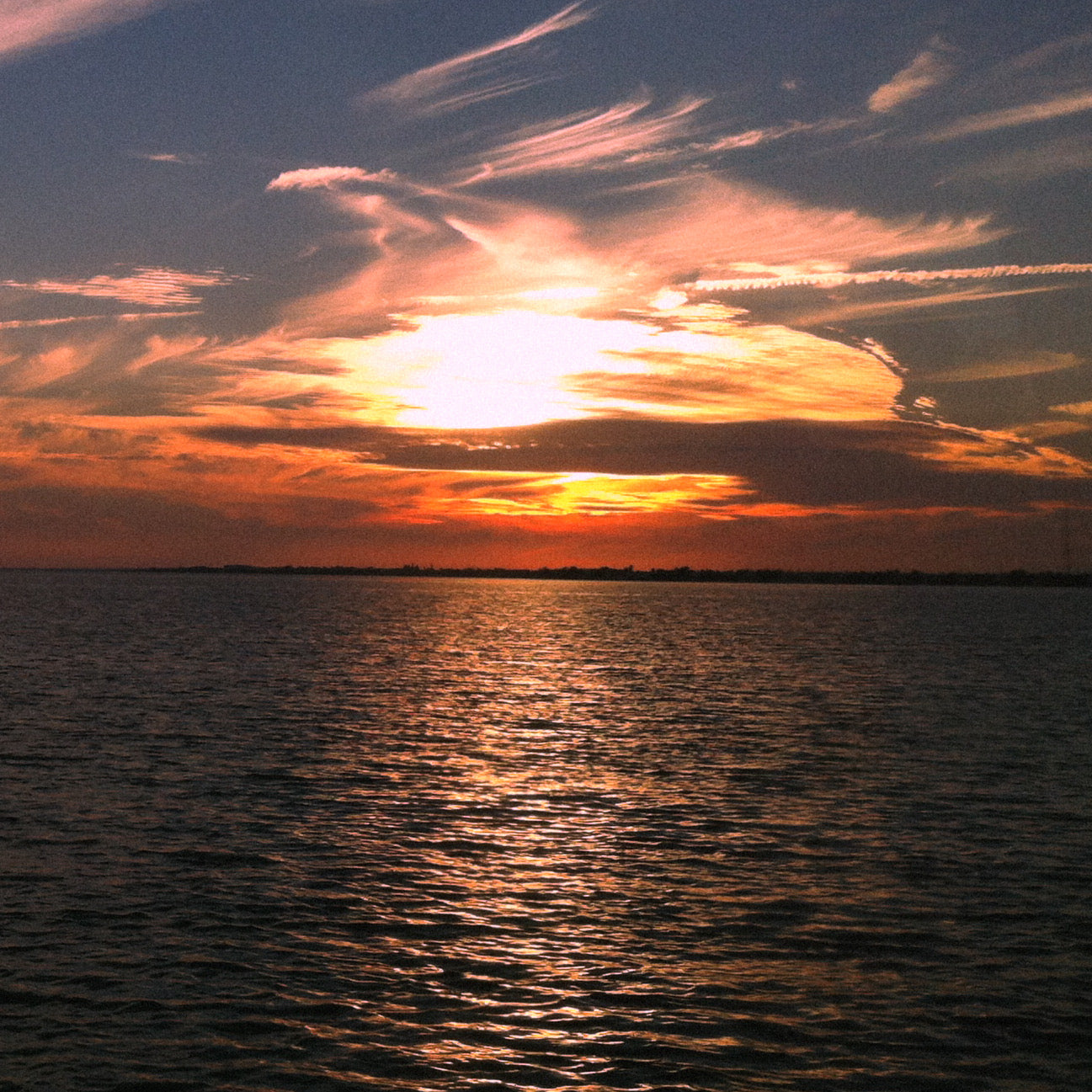 Glowing sunset over the ocean, natural color inspiration.