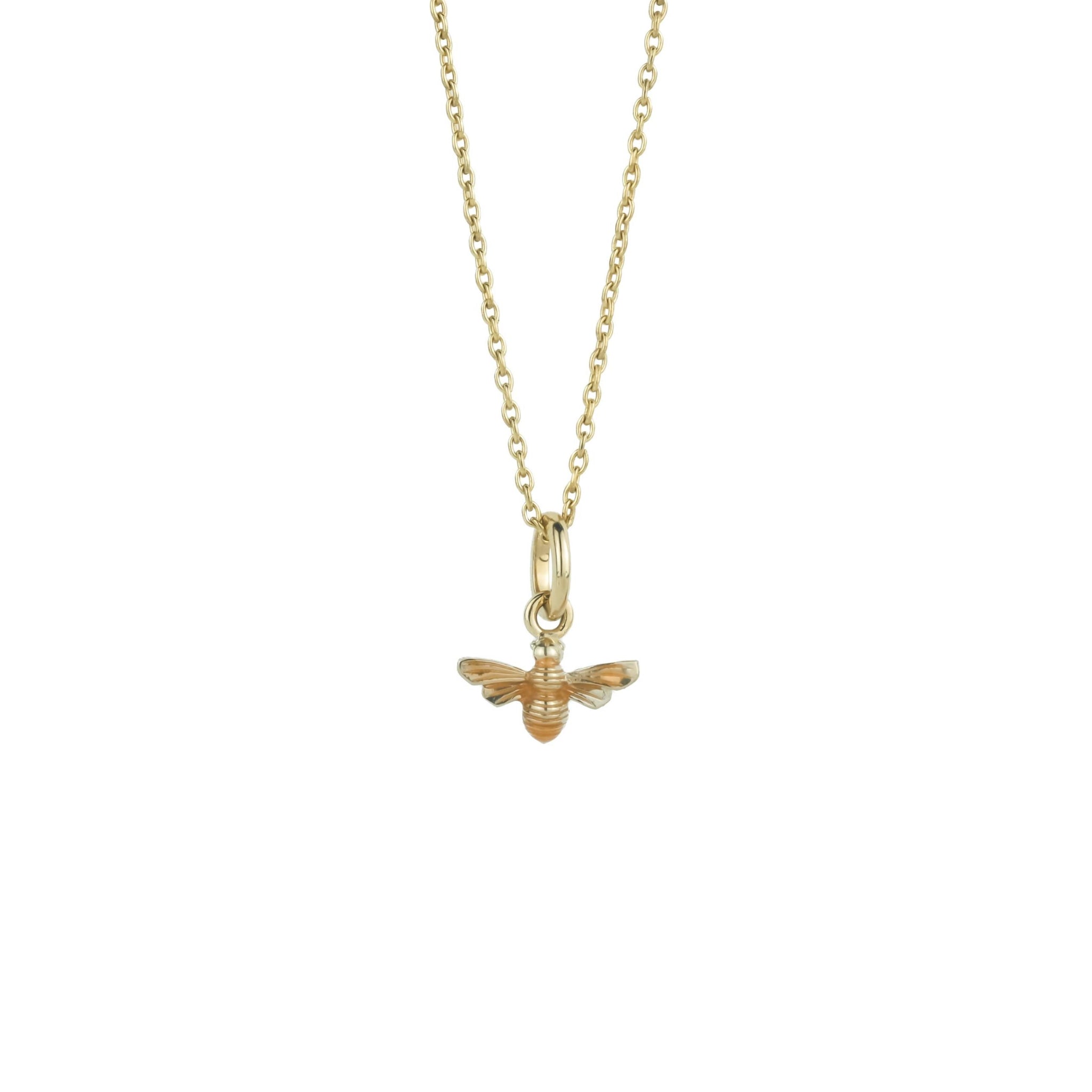 Mini Bee Charm Necklace • Rusty Patched Orange