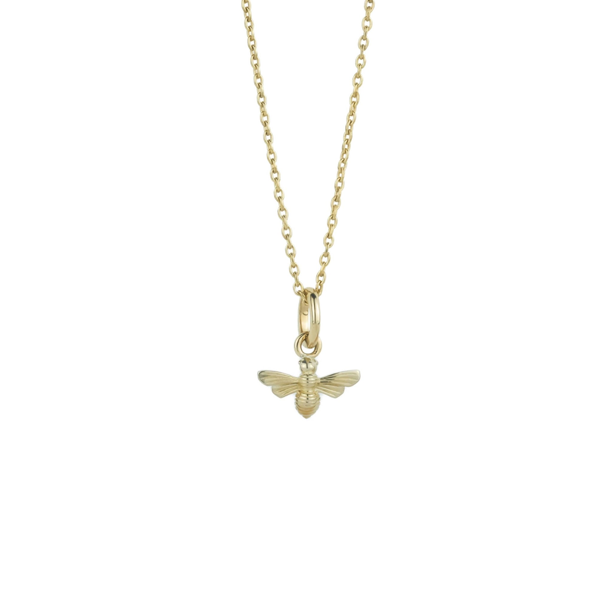 Mini Bee Charm Necklace • Golden Honeybee