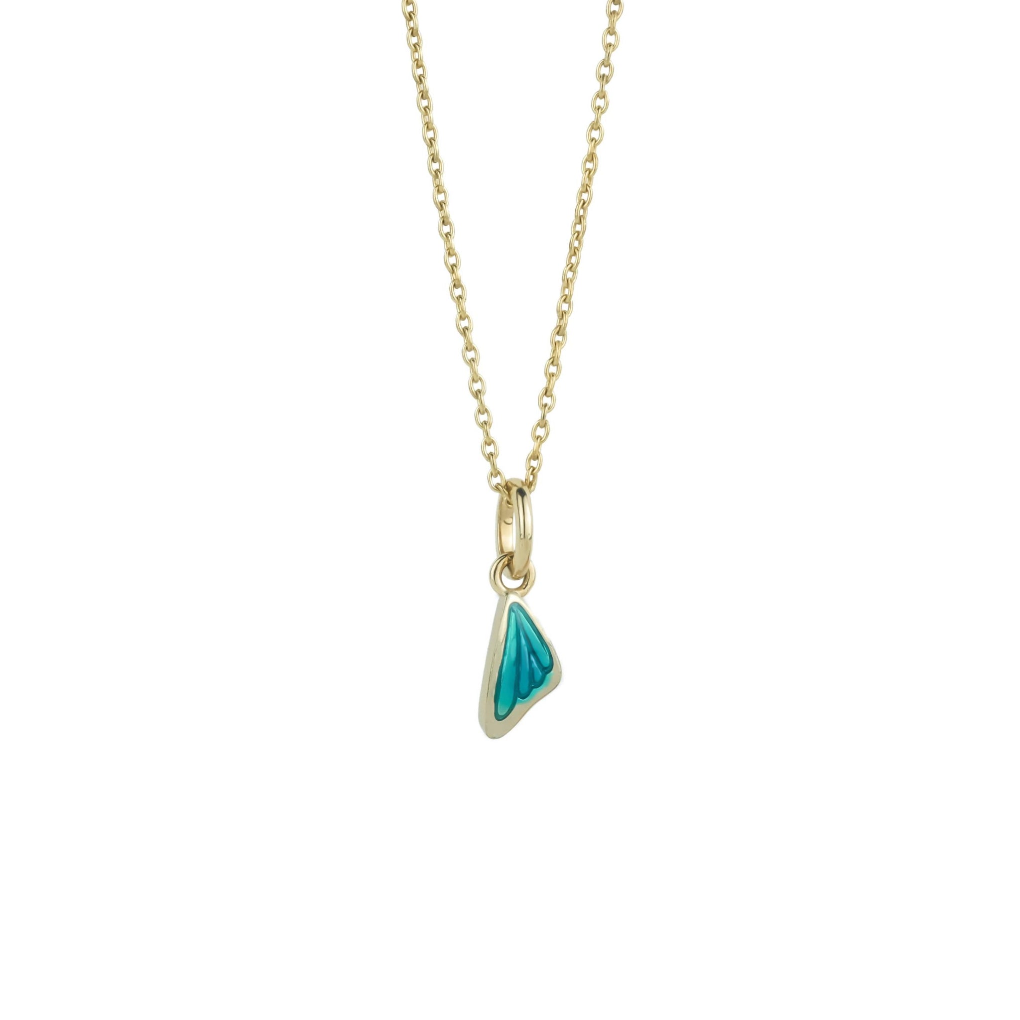 Mini Butterfly Wing Charm Necklace • Miami Blue