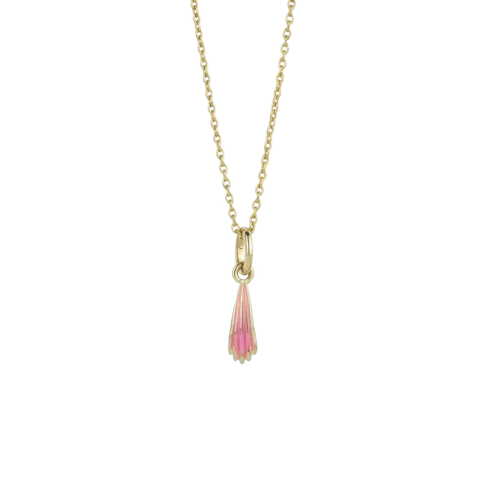 Mini Wildflower Petal Charm Necklace • Pink Coreopsis