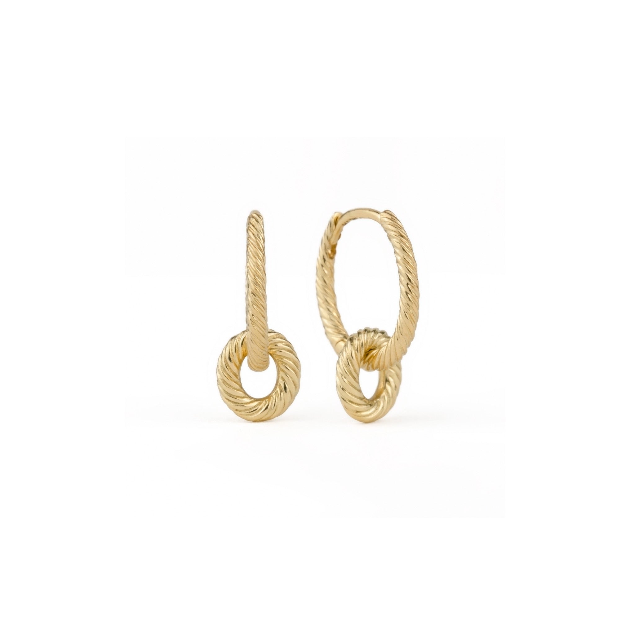 A pair of Banyan Hoops with Link Charms earrings from Aiden Jae.