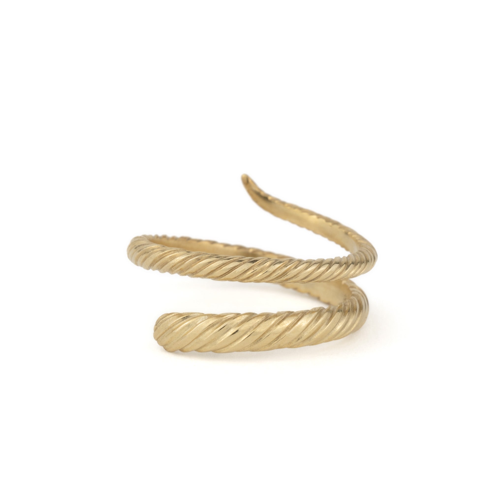 An Aiden Jae Banyan Wrap Ring with a twisted design.