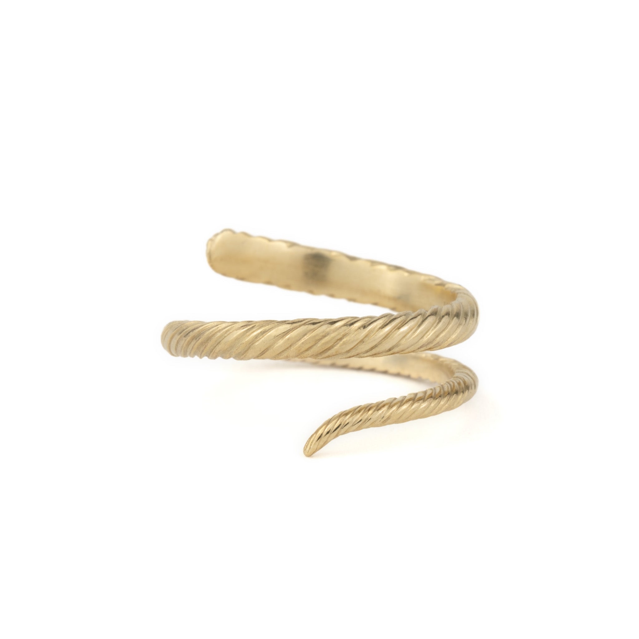 An Aiden Jae Banyan Wrap Ring with a twisted design.